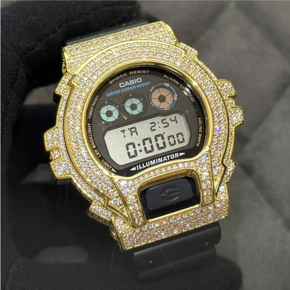 Gold Simulated Diamonds Iced Out Casio G Shock DW-6900