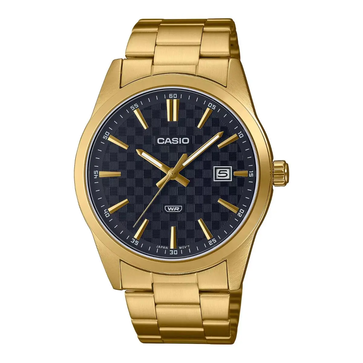 MTPVD03G-1A 41MM Case Goldtone Bracelet Band Black Dial Date by Casio