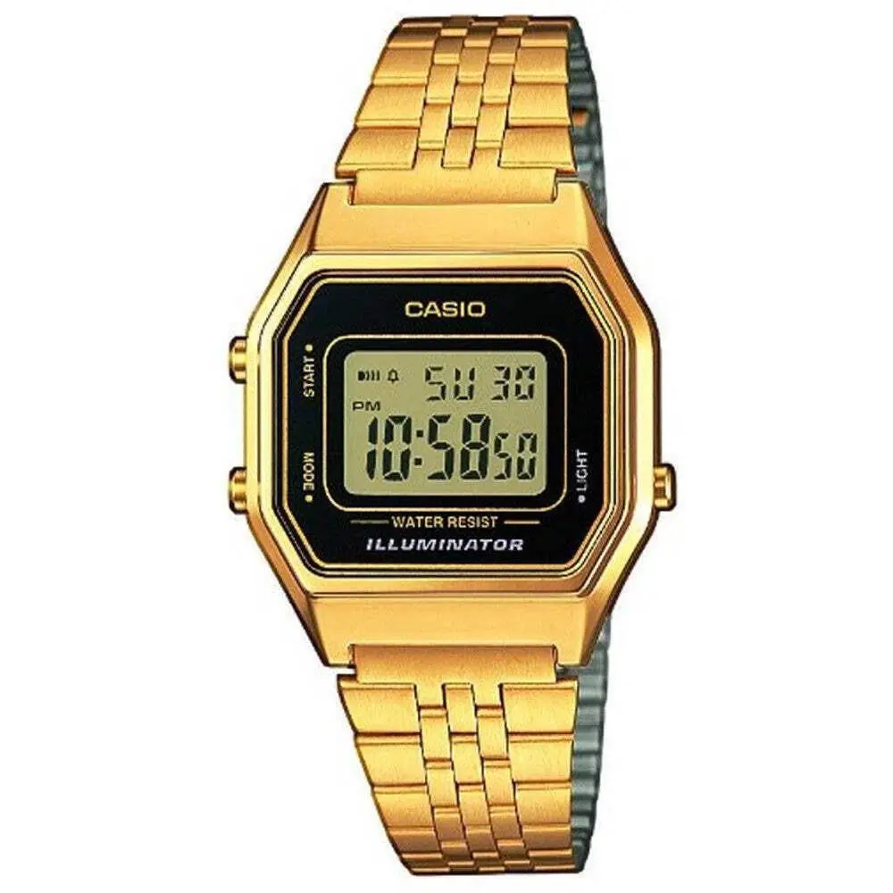 Women`s Casio LA680WEGA-1 Gold Retro Digital Watch LA680WEGA