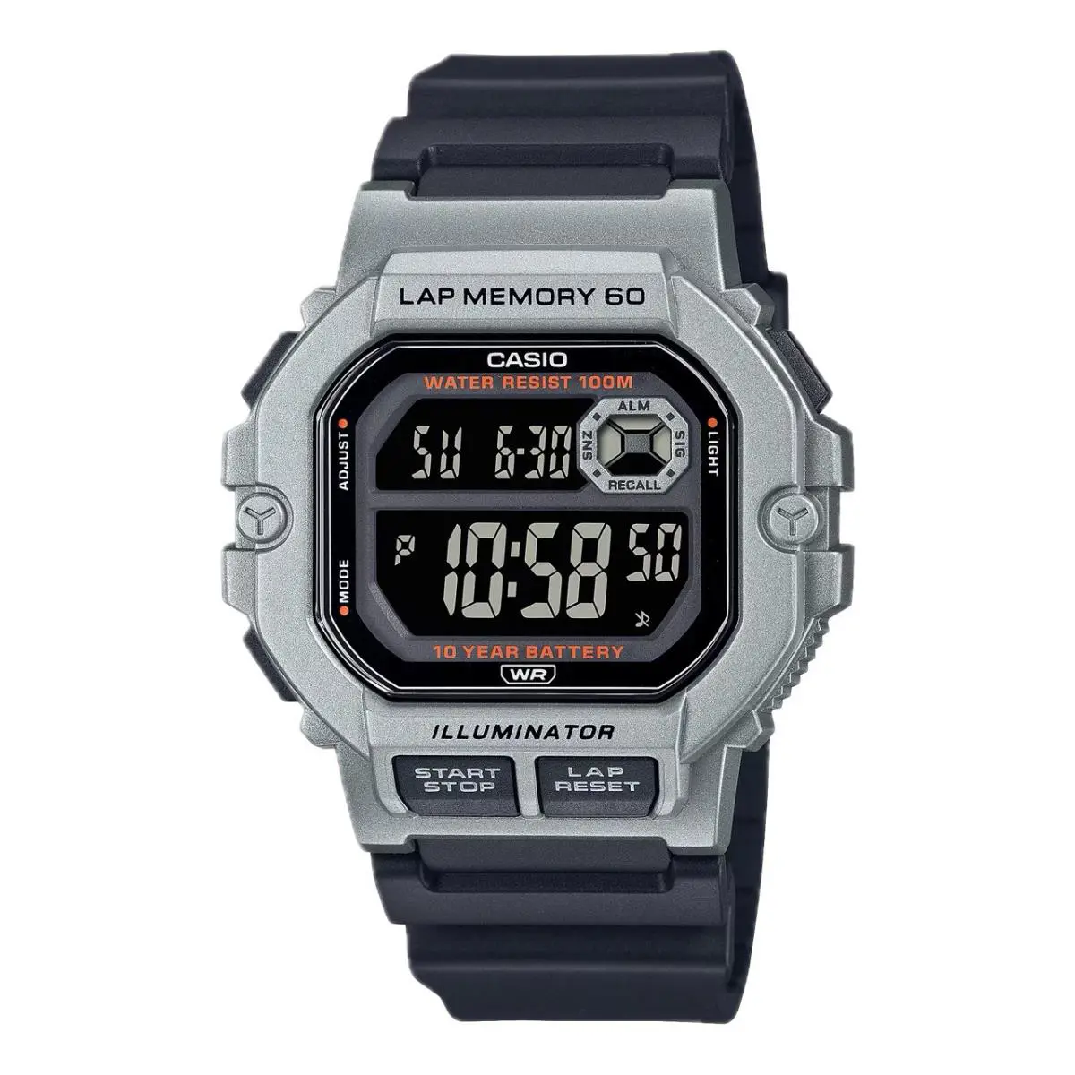 Casio Men`s Digital Watch with Black Band - WS-1400H-1BVCF