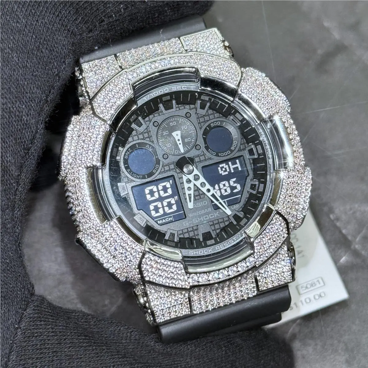 Custom CZ Bust Down  Iced Out G-shock GA-100 Mens Watch by Casio