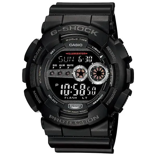 G-shock GD100-1B Digital Watch – 200M WR Led 7-Year Battery Black by Casio