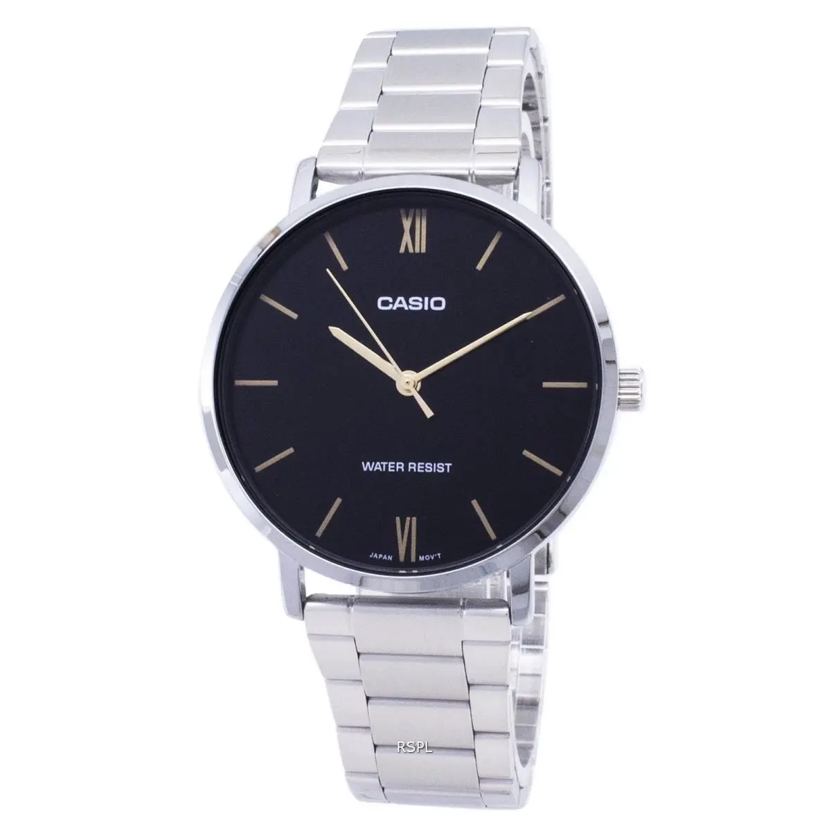 Casio MTP-VT01D-1B Men`s 46mm Stainless Steel Bracelet Wristwatch