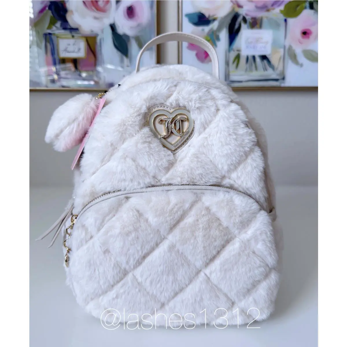 Juicy Couture Bag Let’s Get Cozy Furry Backpack - Angel