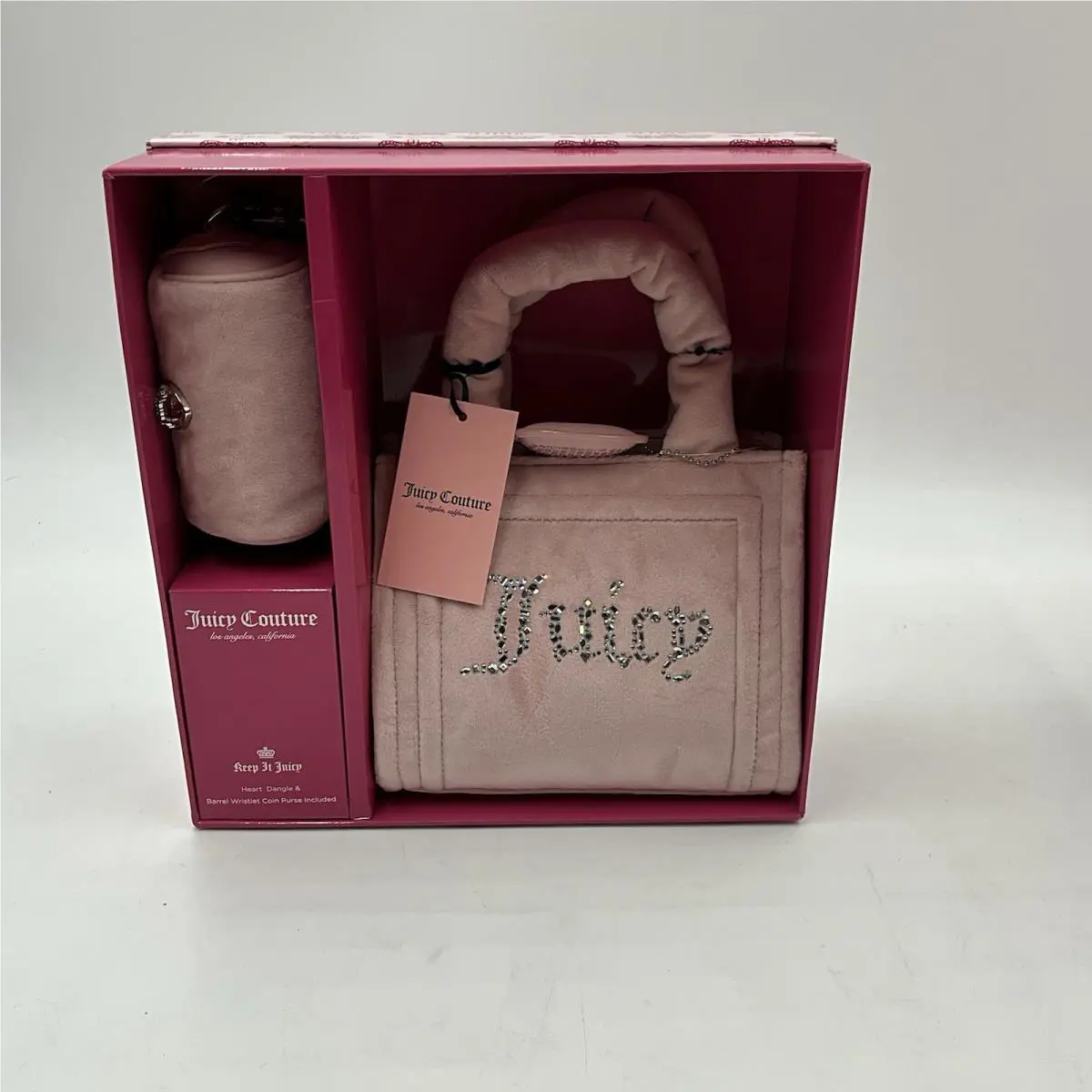 Juicy Couture Big Spender 3 Piece Gift Box Set Pink Diamond Mini Tote