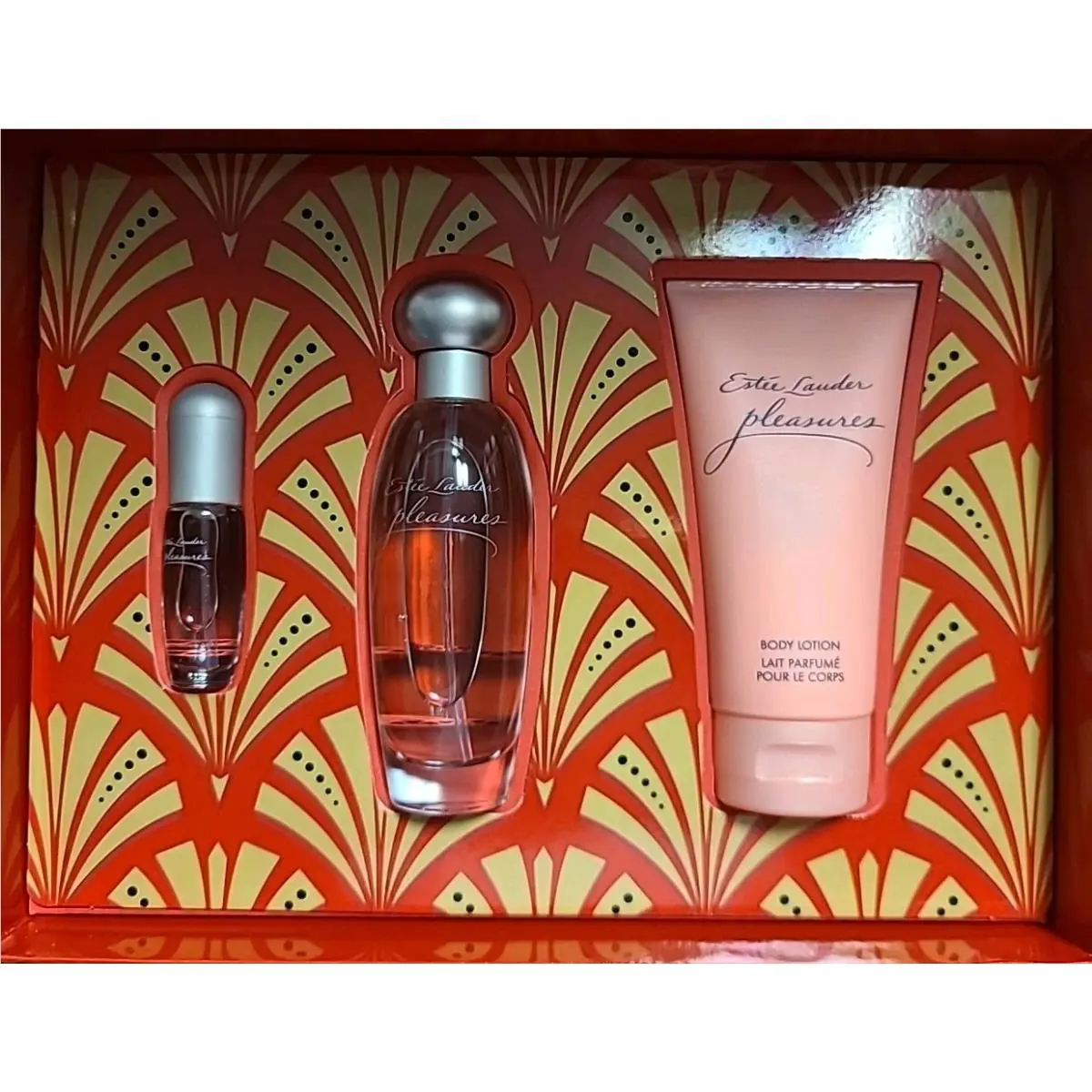 Estee Lauder Pleasures A Joyful Spell Gift Set 3 Piece 1.7 oz Spray 2.5 Lotion
