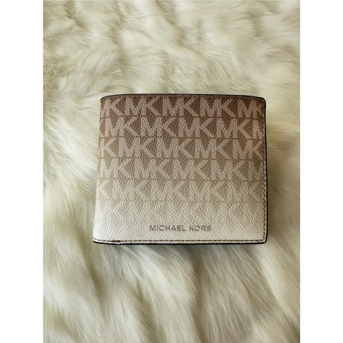 Cooper Ombre Logo Bifold Wallet with ID Slot Husk by Michael Kors
