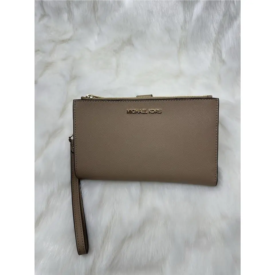 Jet Set Travel Large Double Zip Wristlet Camel by Michael Kors