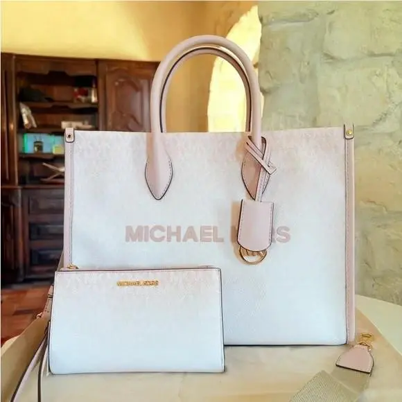 Mirella Medium EW Tote Crossbody Handbag/wristlet Wallet Blush Bundle 2 Pcs by Michael Kors