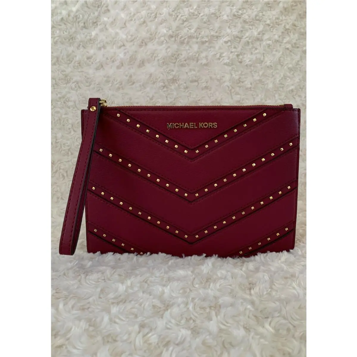 Ellis XL Zip Clutch Wristlet Magenta by Michael Kors