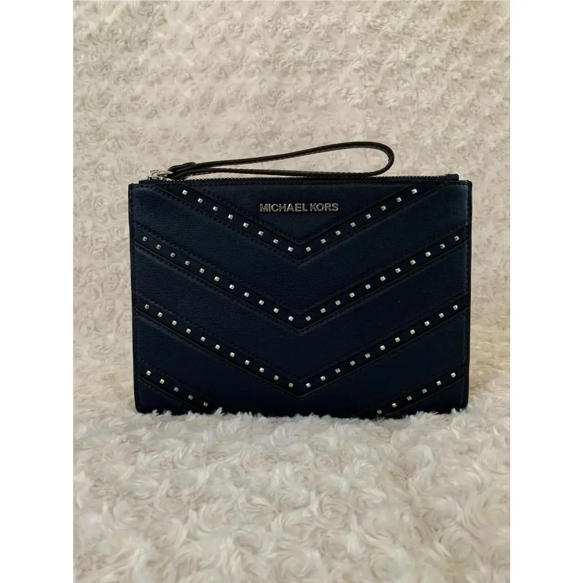 Ellis XL Zip Clutch Wristlet Navy by Michael Kors