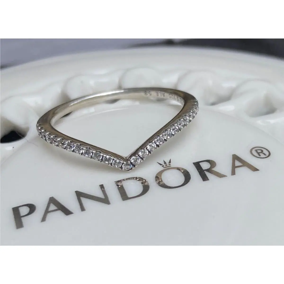 Pandora Sparkling Wishbone Ring 196316CZ