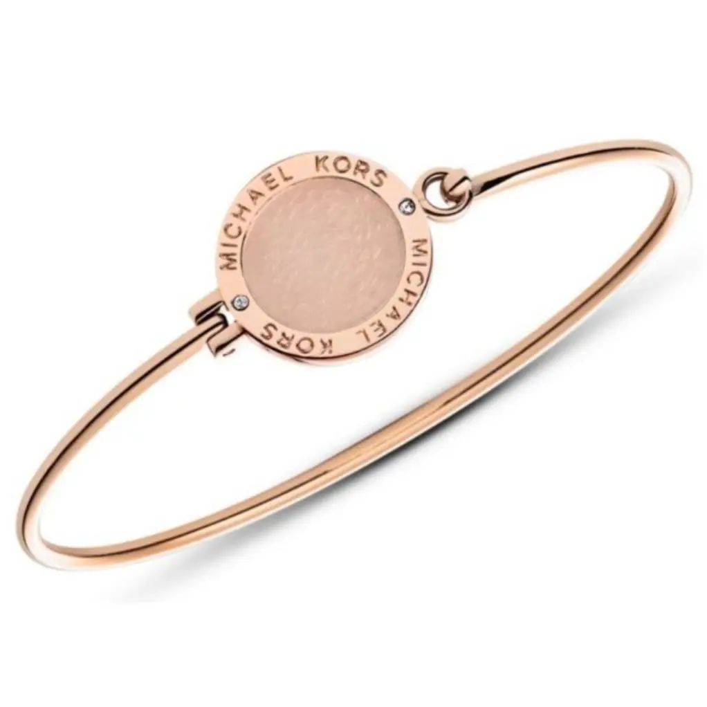 Michael Kors Rose Gold Pink Blush Disk Bracelet MK Logo MKJ4324791