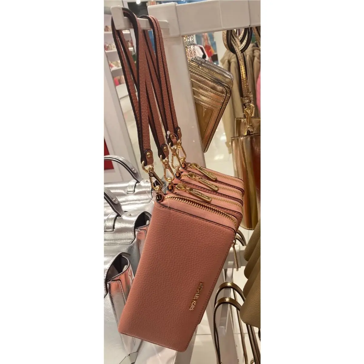 Michael Kors Jst Large Travel Continental Leather Wallet/wristlet - Primrose