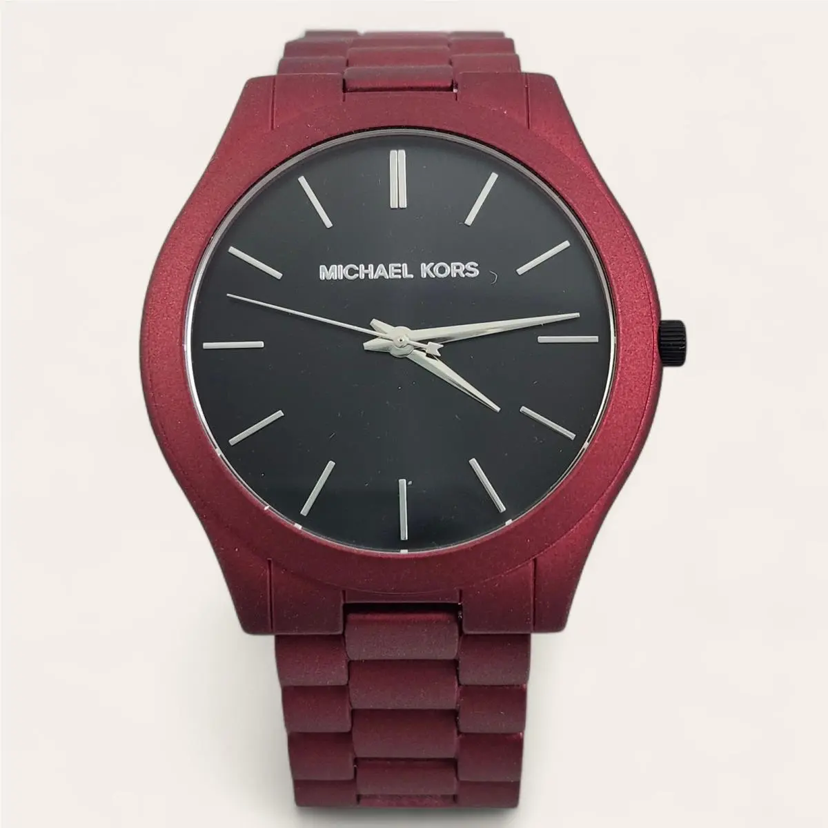 Slim Runway Red Black Watch MK8712 Unisex by Michael Kors