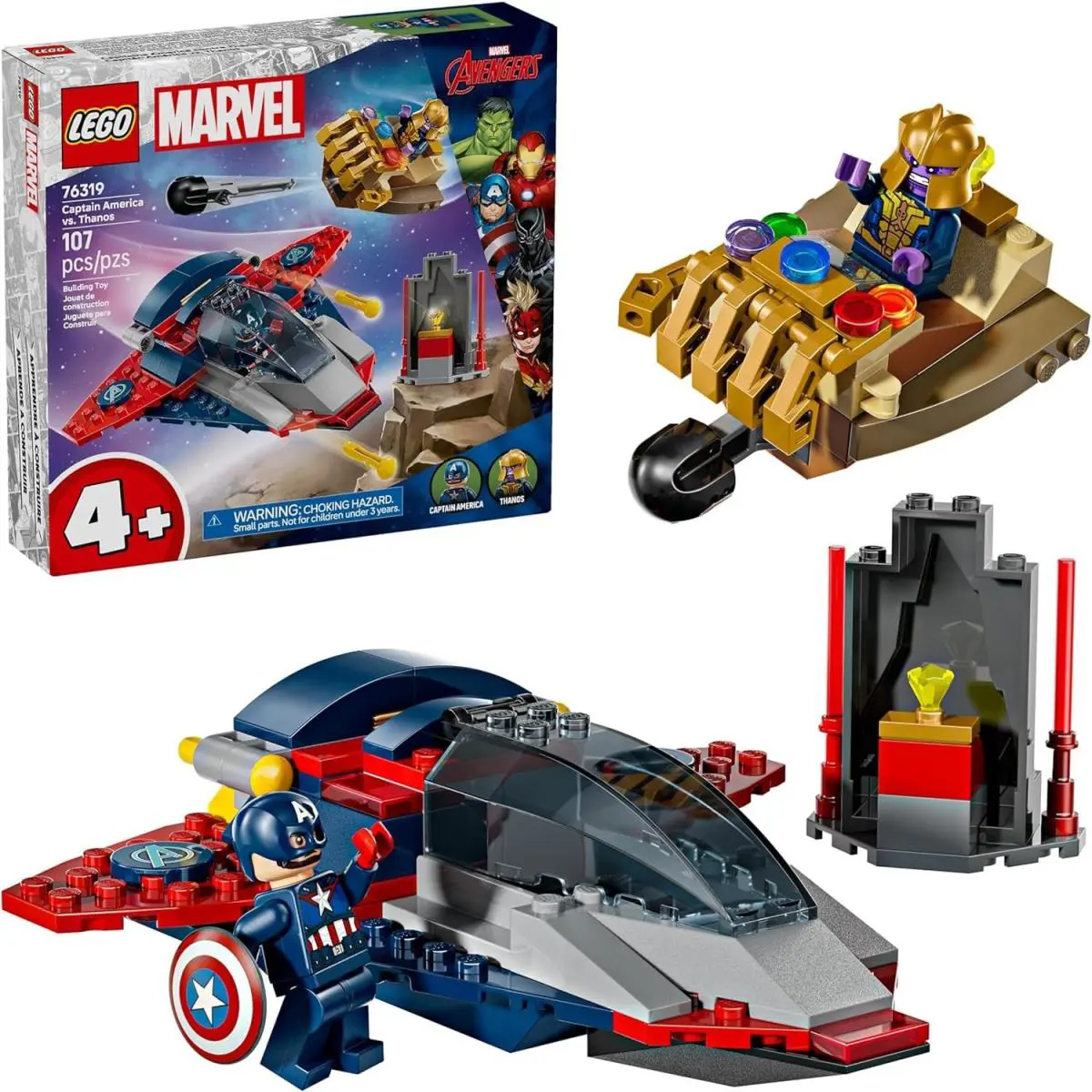 Lego Marvel Captain America Vs. Thanos Complete Set 107 Pieces 76319