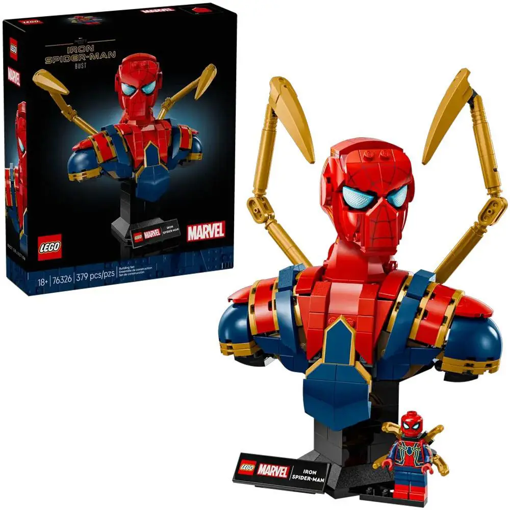 Lego Marvel Iron Spider-man Bust Complete Set 379 Piece 76326