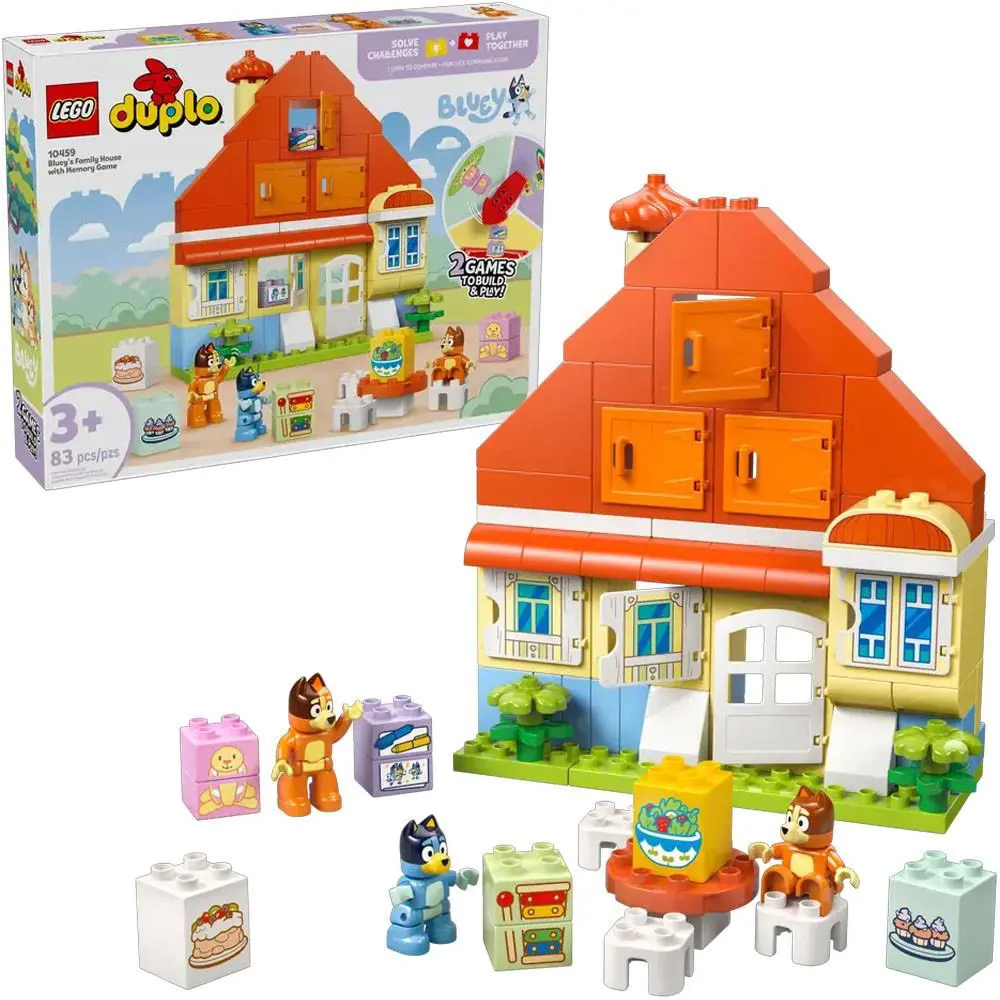 Lego Duplo Bluey`s Family House with Memory Game Complete Set 83 Piece 10459