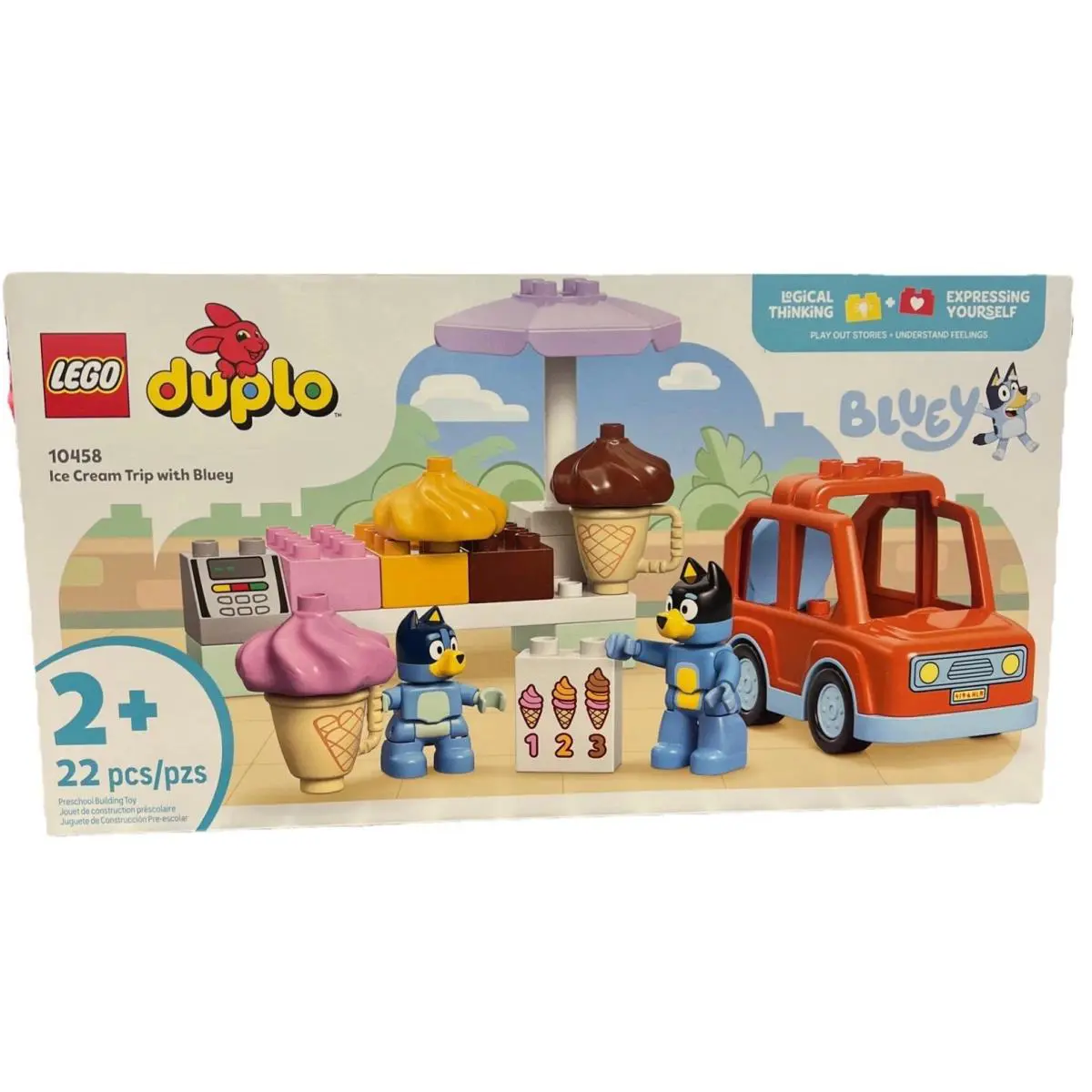 Lego Duplo Bluey Ice Cream Trip with Bluey 10458 Building Toy Set Gift