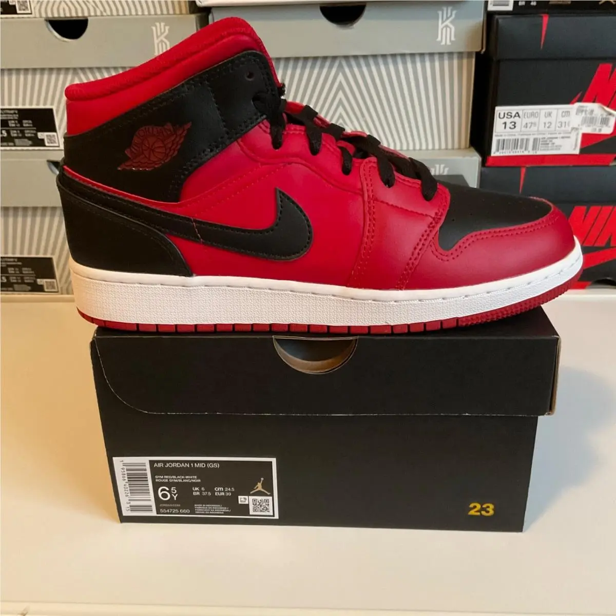 Nike shoes - Nike Air Jordan 1 - Air - 554724660 - Red, Manufacturer: White, Gym Red, Black 9