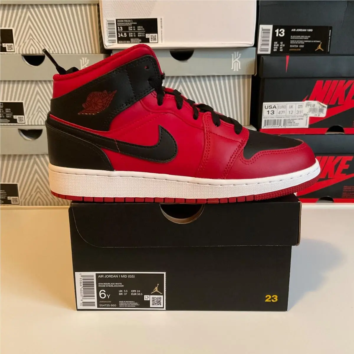Nike shoes - Nike Air Jordan 1 - Air - 554724660 - Red, Manufacturer: White, Gym Red, Black 4