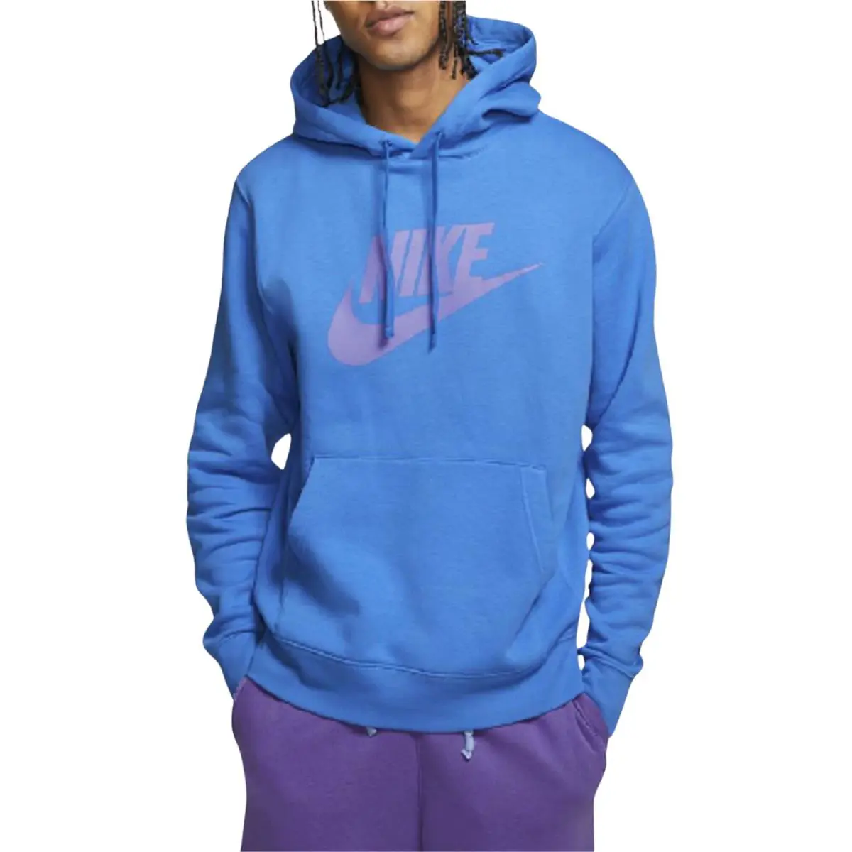 Nike Sportswear Club Fleece Men`s Graphic Pullover Hoodie Mens Style : Bv29 - BLUE/PURPLE