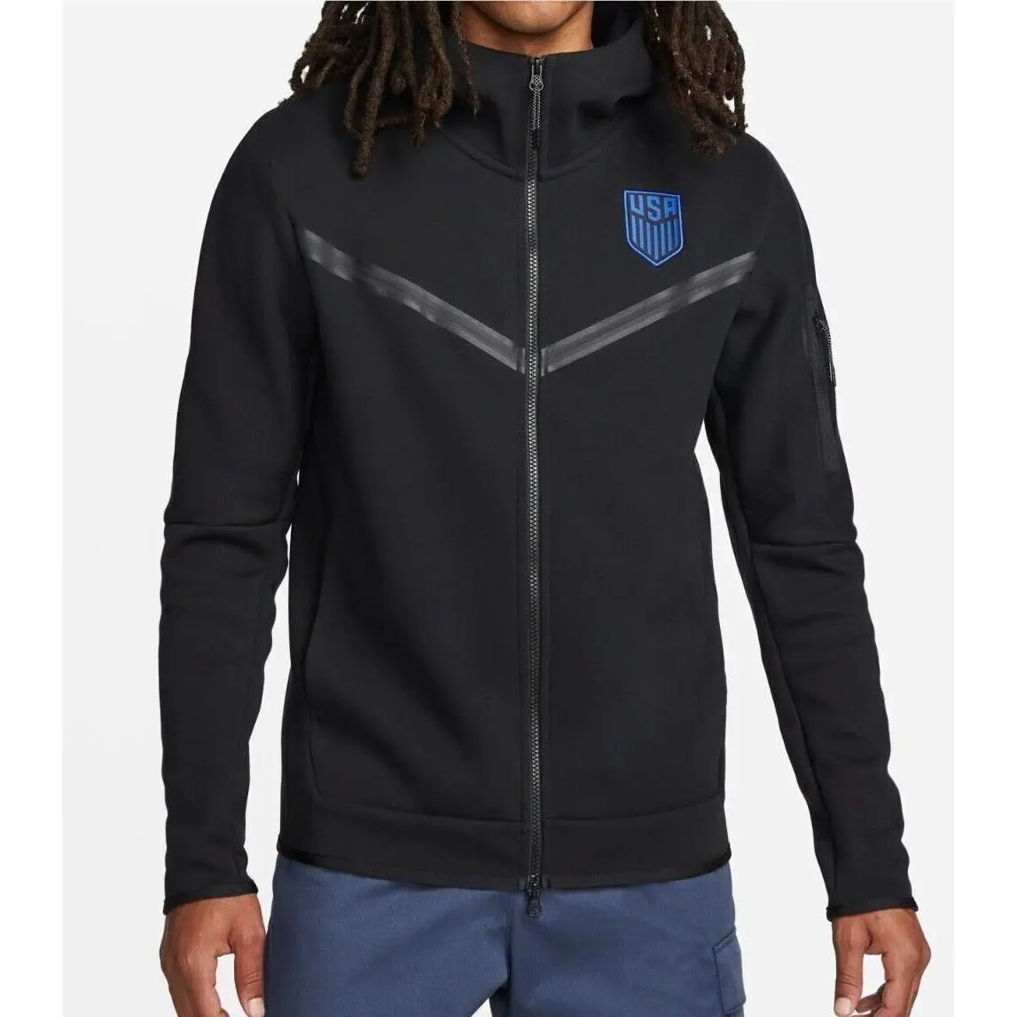 Nike Sportswear Tech Fleece Full Zip Hoodie Team Usa Black Size XL DH4773-010