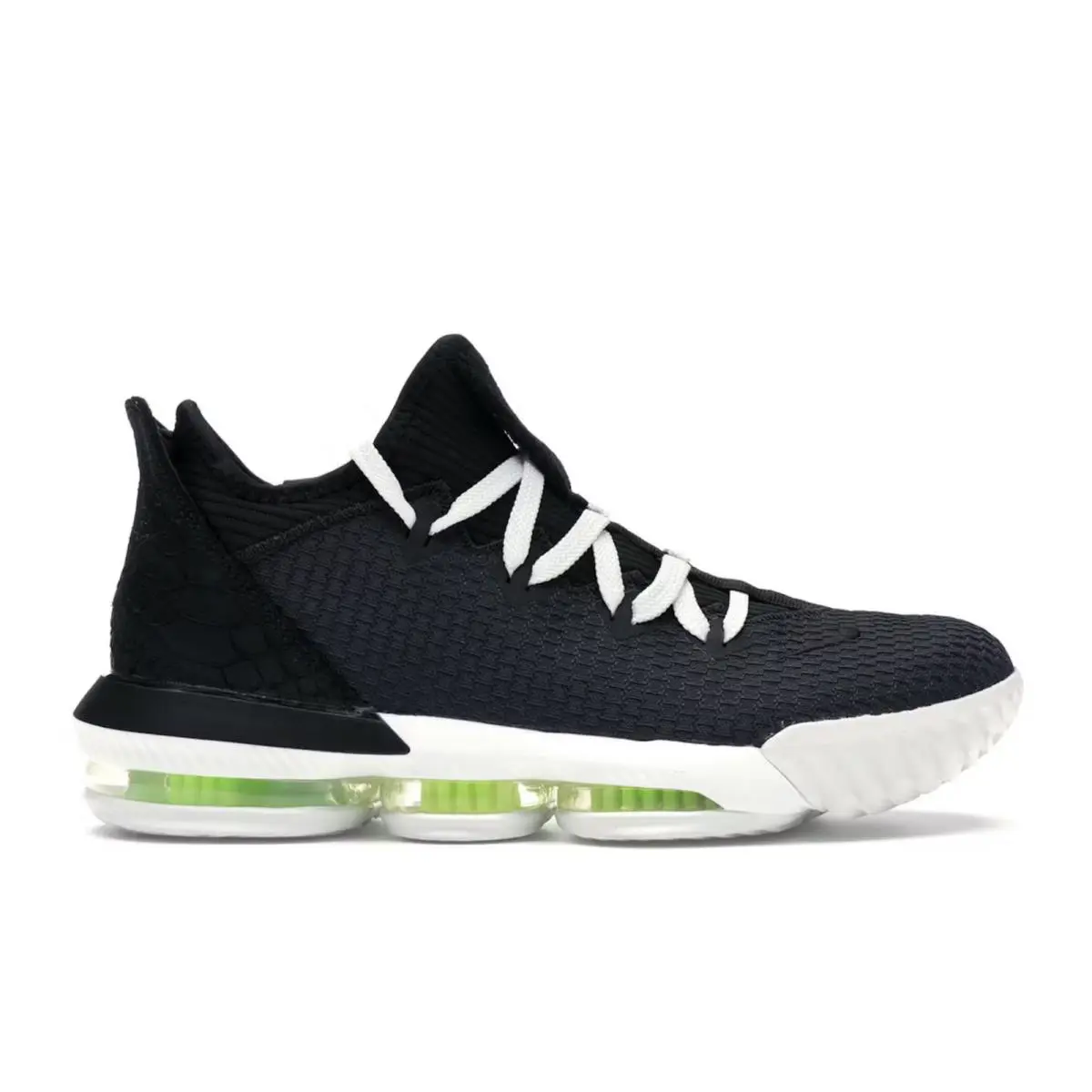 Nike Lebron 16 Low Black Volt Glow Men`s - Black Python SNAKESKIN White Volt
