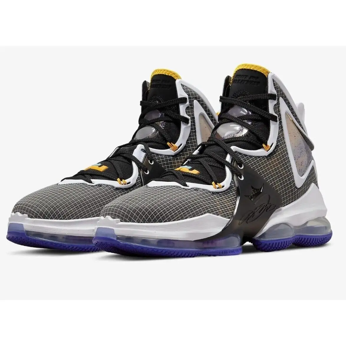 Nike shoes - Nike LeBron 19 - LeBron - CZ0203-400 CZ0203-002 - Black/Persian Violet/White/University Gold 9