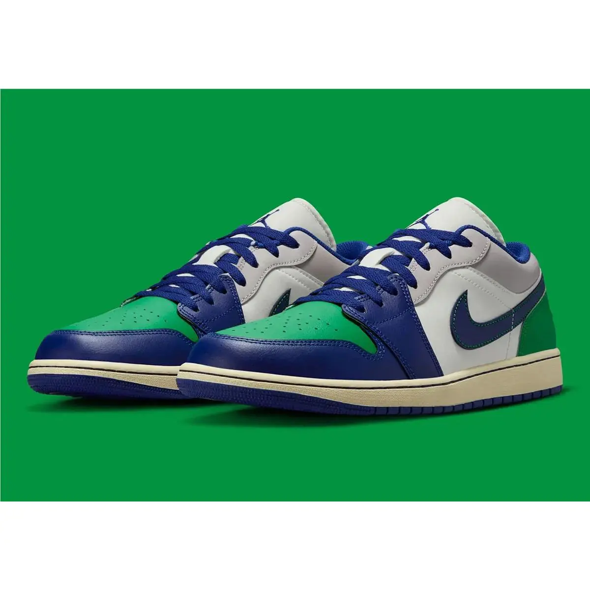 Nike Air Jordan 1 Low Sail/stadium Green/neutral Grey/royal Blue Men`s Shoes