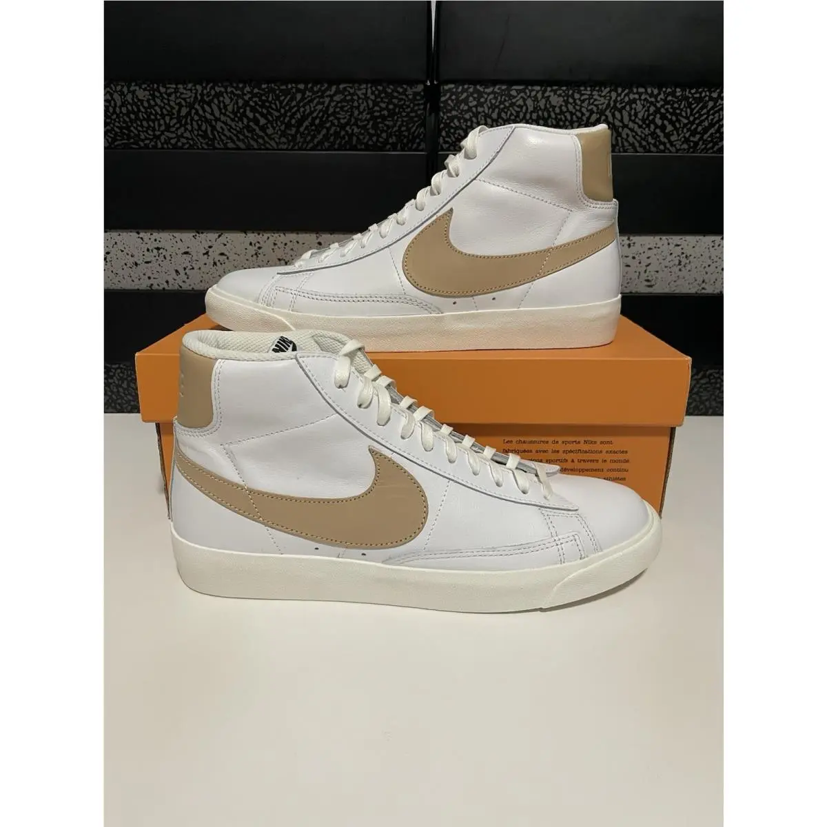 Nike shoes - Nike Blazer Mid PRM - Blazer Mid PRM - CU6679-100 - White/Vachetta Tan-Black 6