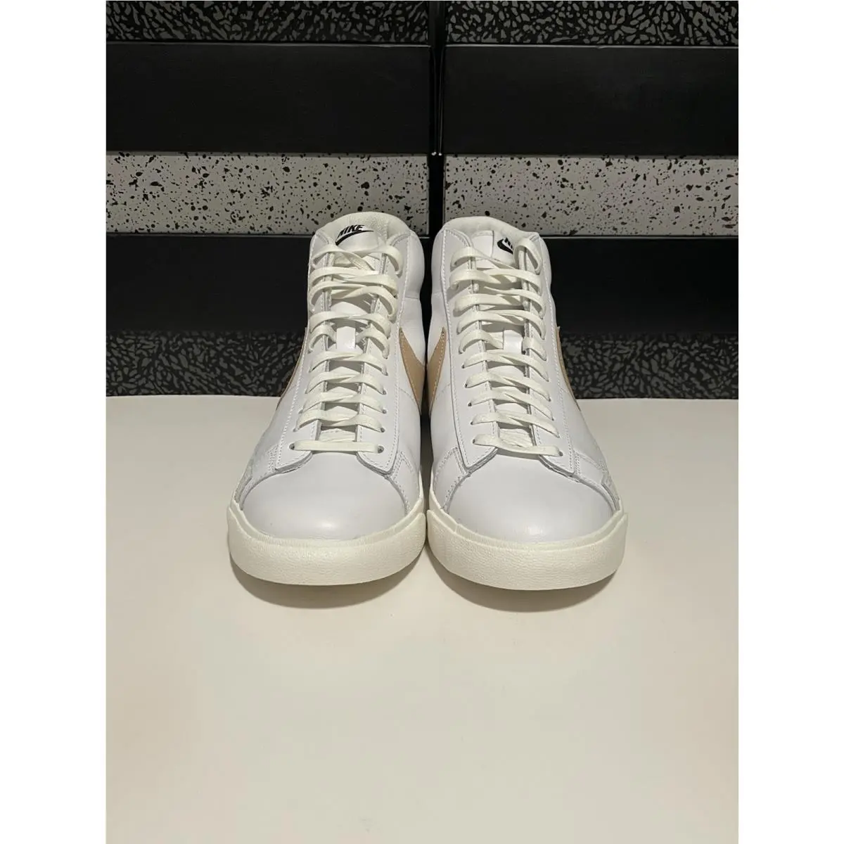 Nike shoes - Nike Blazer Mid PRM - Blazer Mid PRM - CU6679-100 - White/Vachetta Tan-Black 7