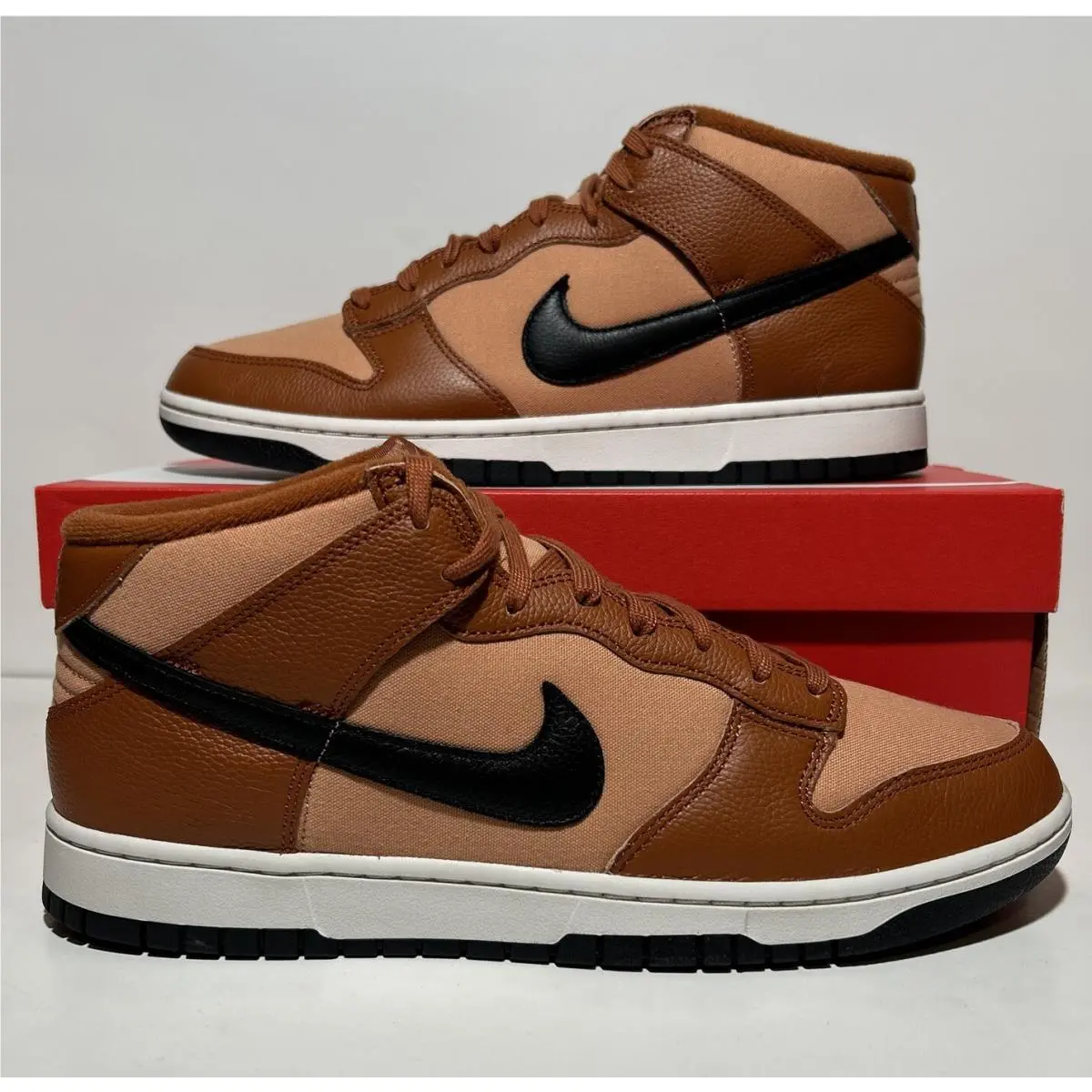Nike Dunk Mid Mens Size 11.5 Amber Brown Black Dark Russet Athletic Basketball