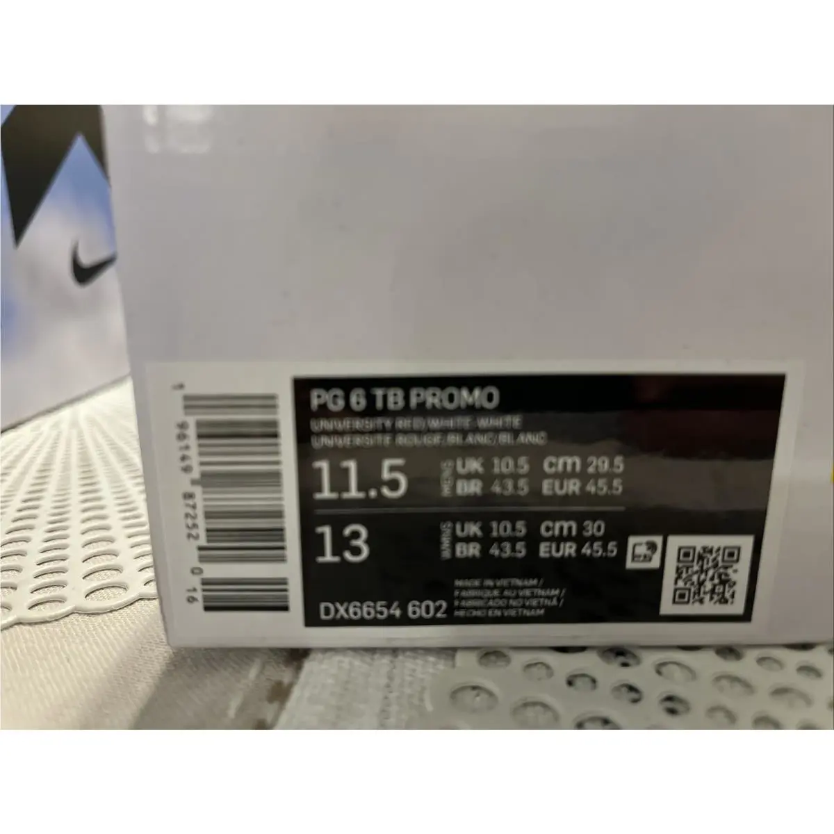 Nike shoes - Nike PG 6 - DX6654-602 - University Red White 12