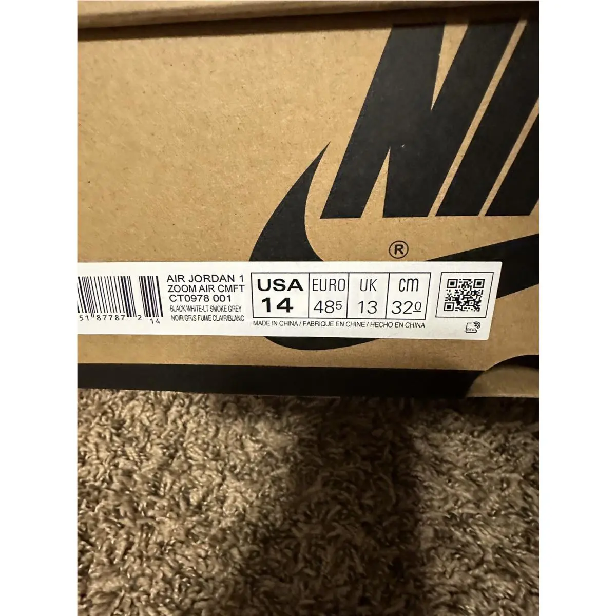 Nike shoes - Nike Air Jordan 1 - Air - CT0978-001 - BLACK/LIGHT SMOKE GREY/WHITE (UPC: 0196151877865) 4