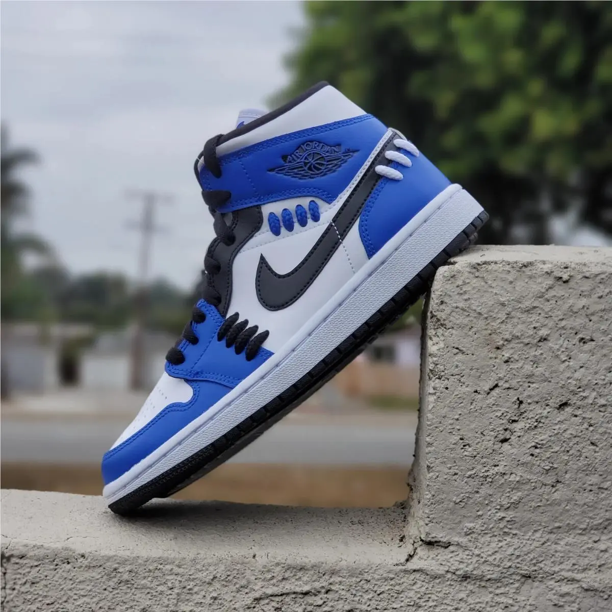 Air Jordan 1 Mid Sisterhood CV0152 401 Game Royal/black-white Women`s Sz 5