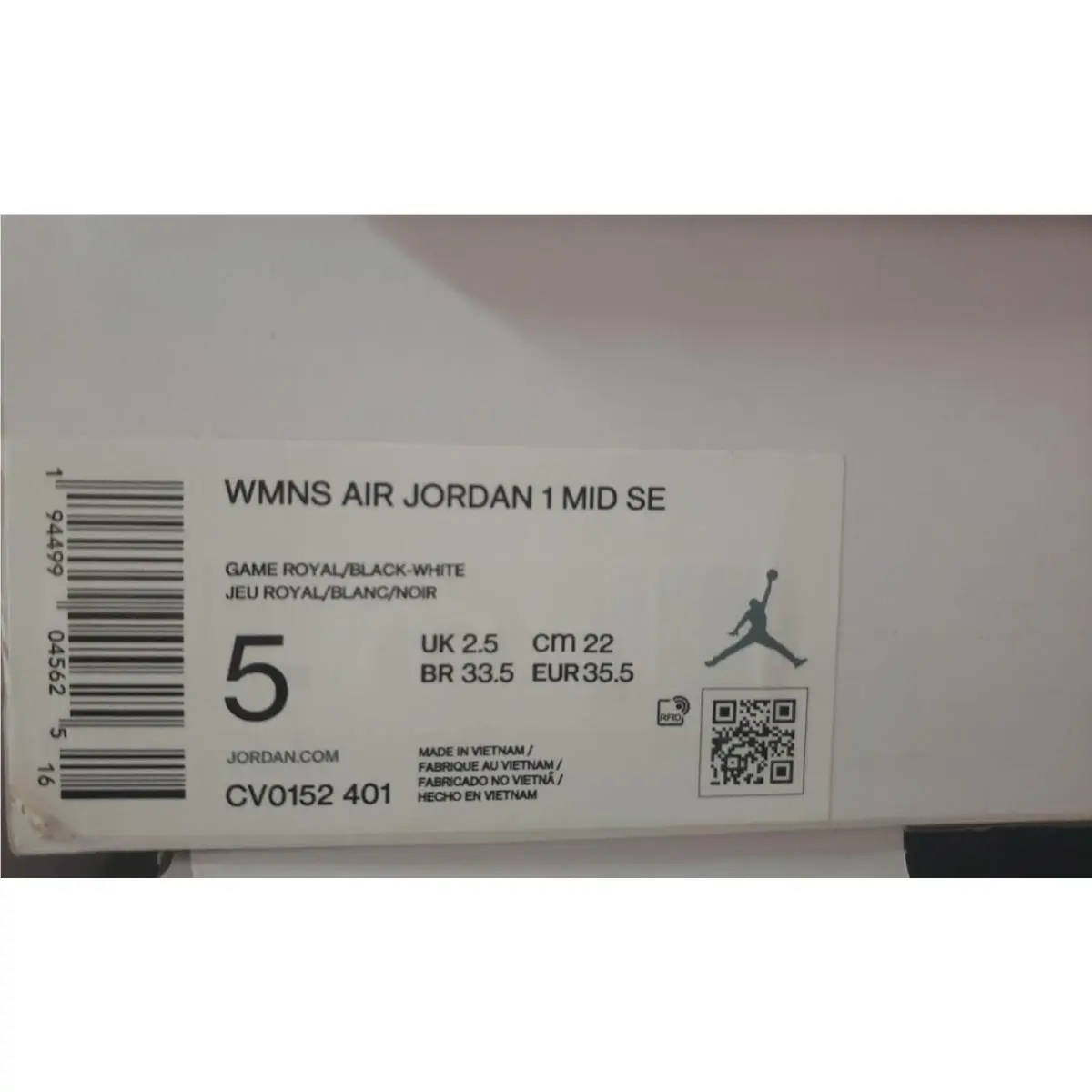 Nike shoes - Air Jordan 1 Mid - Air Mid - CV0152-401 - Game Royal/Black-White (UPC: 194499045625) 11