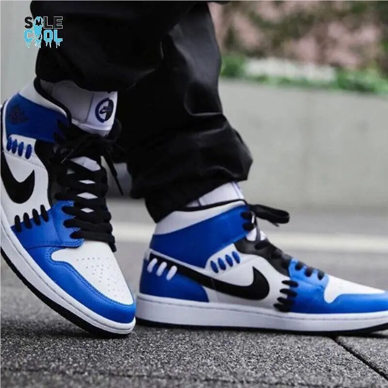 Nike shoes - Air Jordan 1 Mid - Air Mid - CV0152-401 - Game Royal/Black-White (UPC: 194499045625) 2