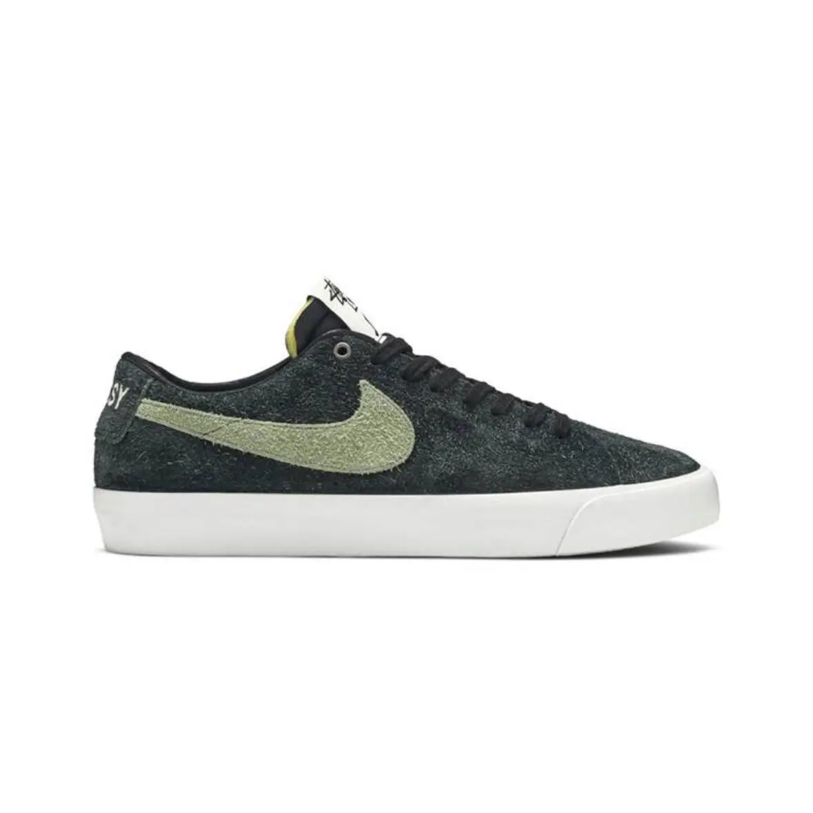 Nike SB Stussy Blazer Low QS Palm Green Suede BQ6449-001 Men’s 4/ Wmns 5.5 - Green, Manufacturer: BLACK/PALM GREEN