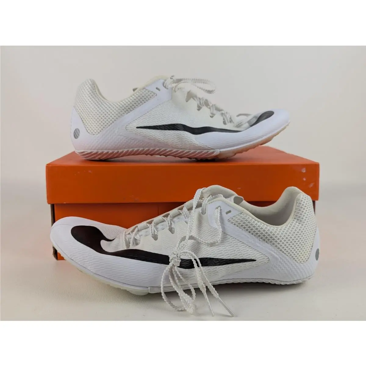 Nike Zoom Rival Sprint Track Field White Black DC8753-100 Men`s Size 10 - White
