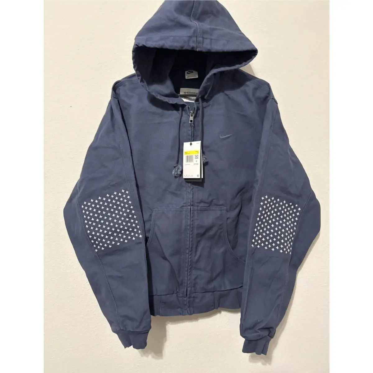 Nike Life Full-zip Unlined Canvas Jacket Navy Blue Men’s Size Small HQ6122-437