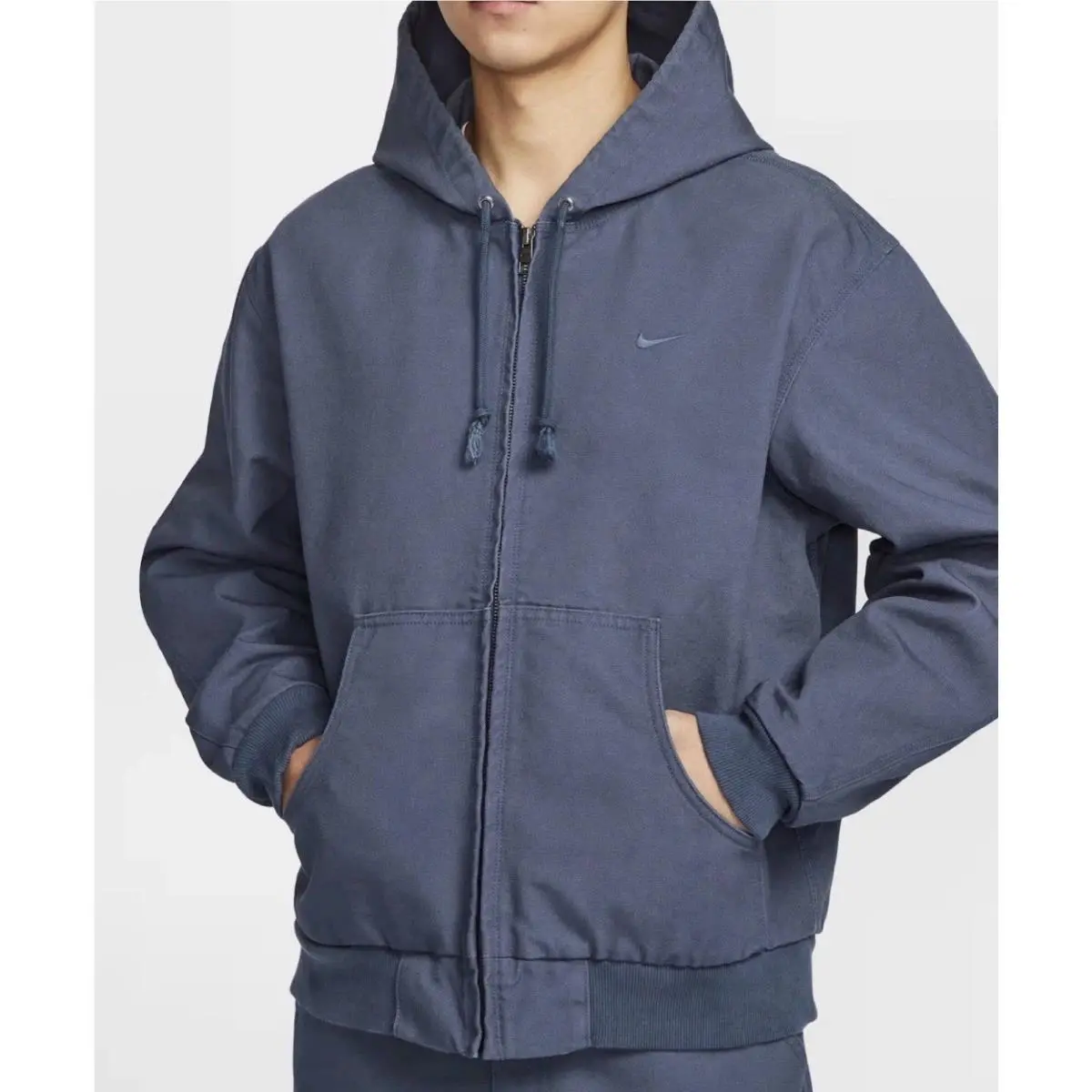 Nike clothing - Nike Life Men`s Full-Zip Unlined Jacket - FZ6575-200 - Blue 0