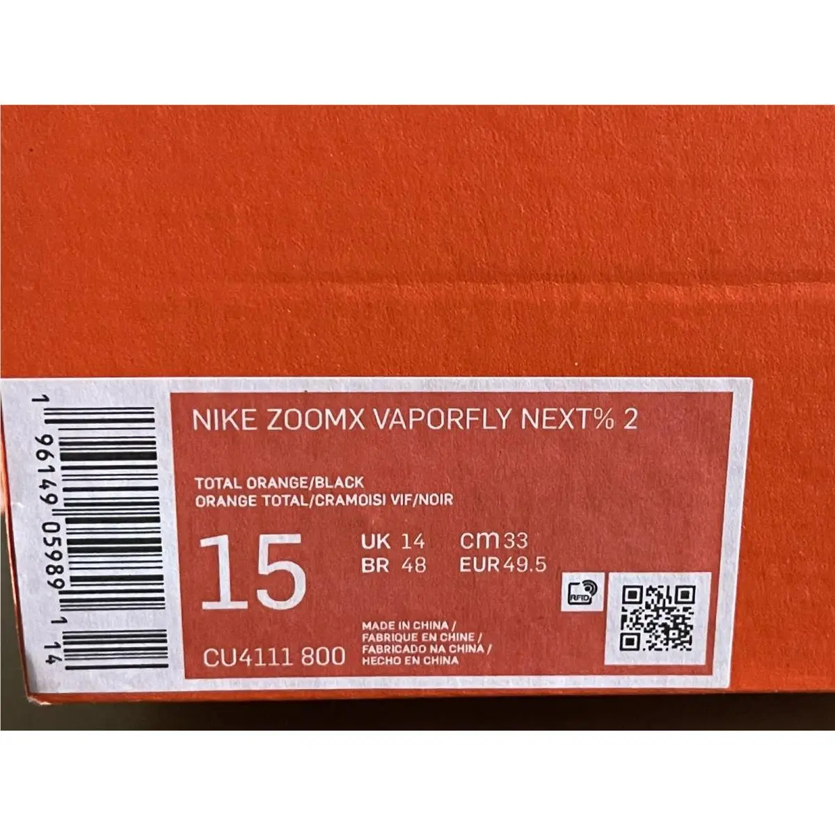 Nike shoes - Nike ZoomX Vaporfly Next% 2 - CU4111-800 - Orange (UPC: 0196149059891) 8