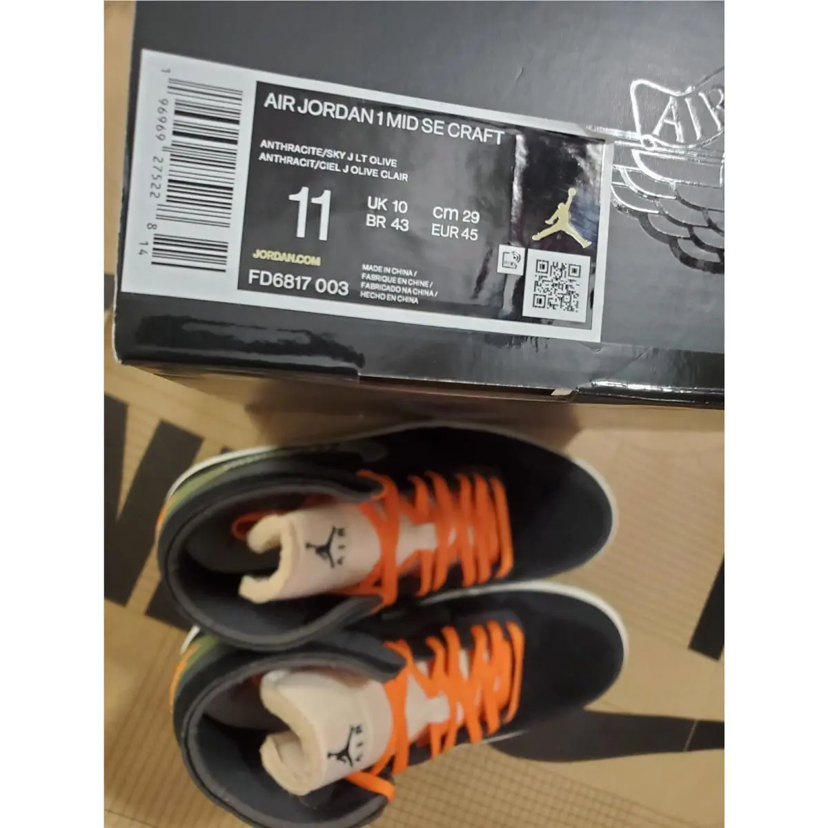Nike shoes - Air Jordan 1 Mid SE - FD6817-003 - ANTHRACITE-OLIVE (UPC: 196969275204) 4