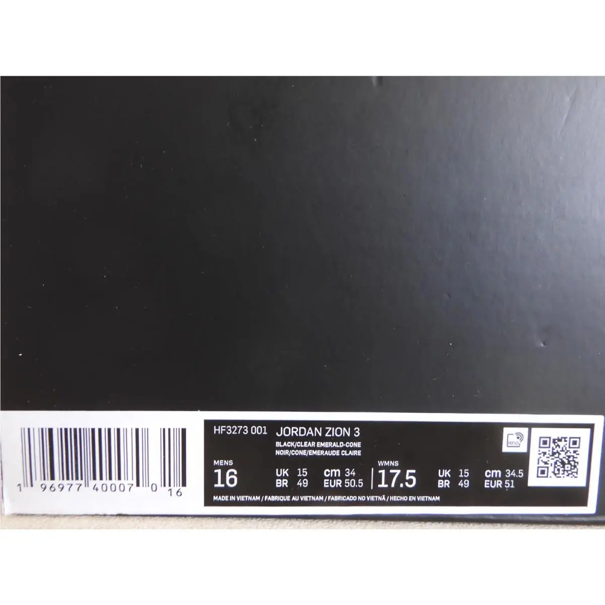 Nike shoes - Jordan Zion 3 - Zion - HF3273 001 - Black (UPC: 196977400070) 3