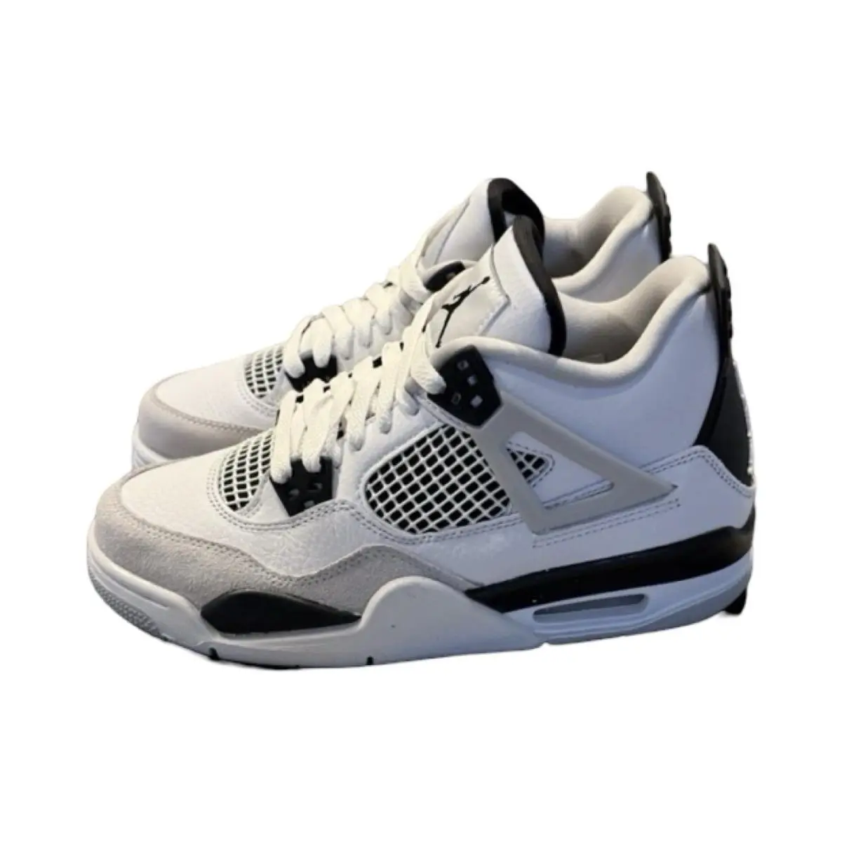 Nike Air Jordan 4 Retro GS Military Black Size 5.5y 408452-111 - White, Manufacturer: White/Black/Neutral Grey