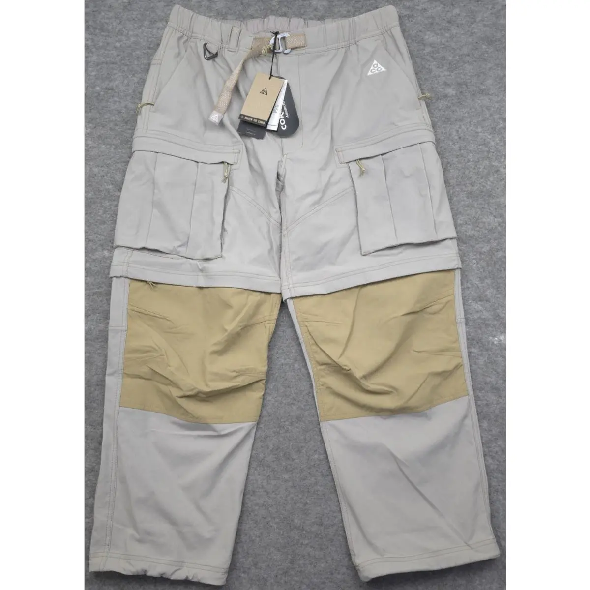 Nike Acg Smith Summit Cargo 2 In 1 Pants Grey Beige Men’s Sz Large FN0428-009NWT