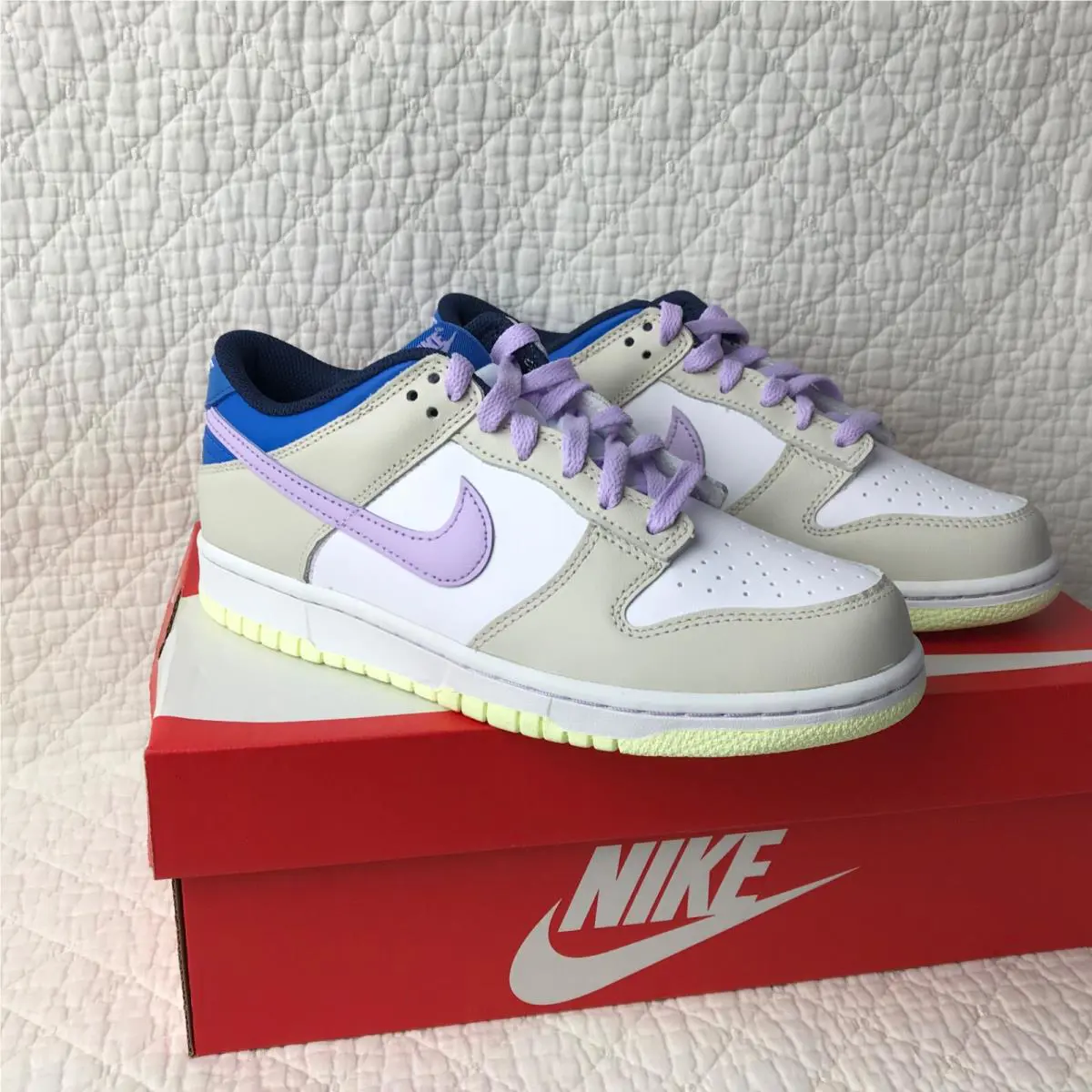 Nike shoes - Nike Dunk Low GS - Dunk Low - FB9109-103 - LT Orewood BRN/Lilac Bloom 6