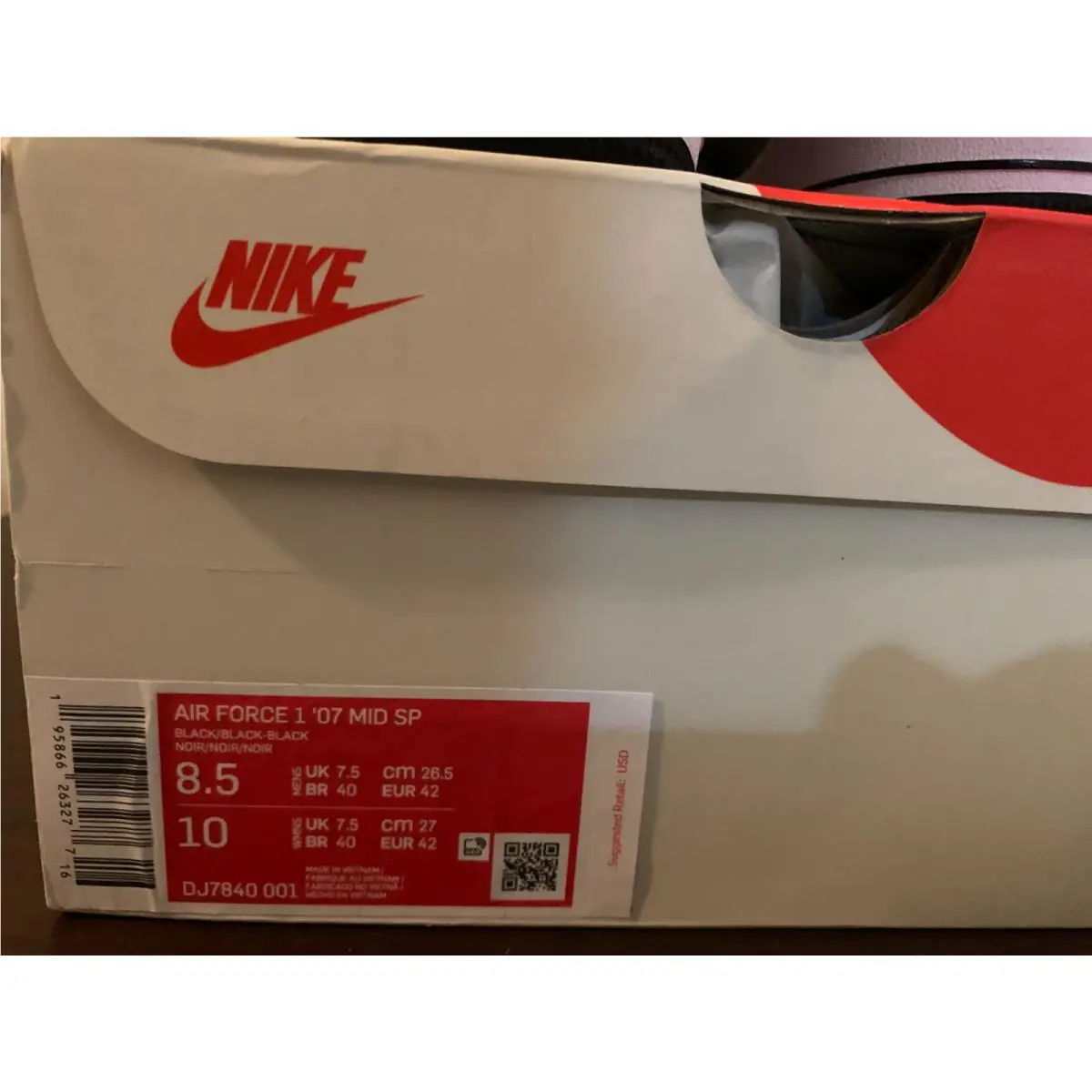 Nike shoes - Nike Air Force 1 - Air Force - DJ7840-001 - Black, Full: Black/Black/Black (UPC: 0195866263246) 1
