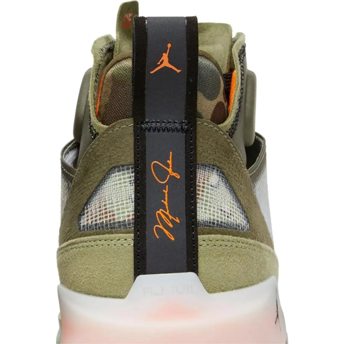 Nike shoes - Air Jordan 12 - Air - DV6255-300 - Oil Green, Black & Orange (UPC: 196154178860) 2